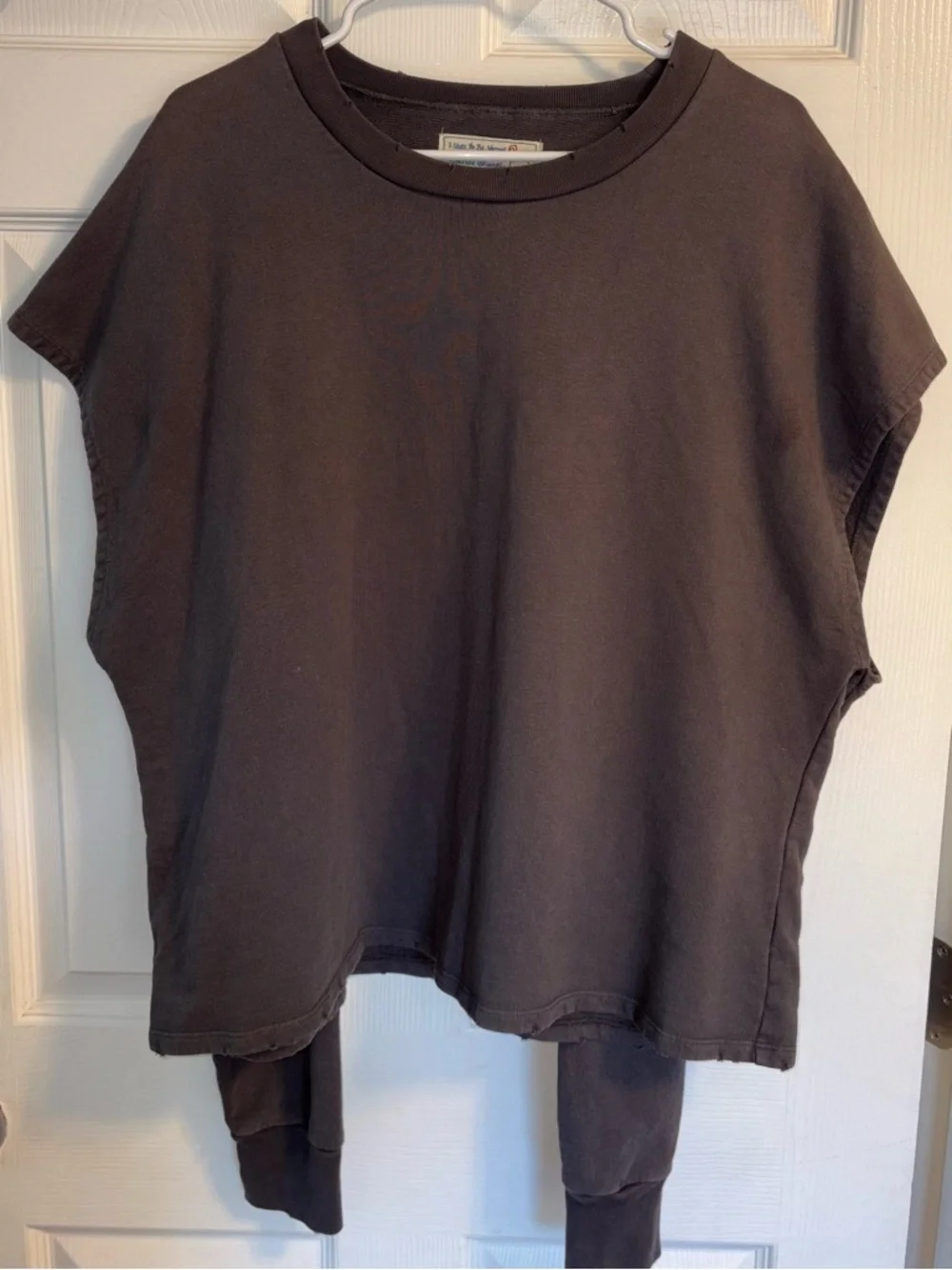 Sandrine Rose By Free People Grey Convertible Sweatshirt Unique Size S - Picture 3 of 9